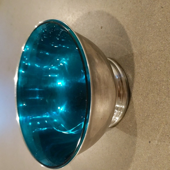 Midcentury Gorham Silver Plated Swedish Glass Lining Bowl - Picture 6 of 7